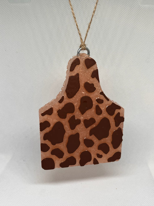 Cow Tag Freshie with Cow Print