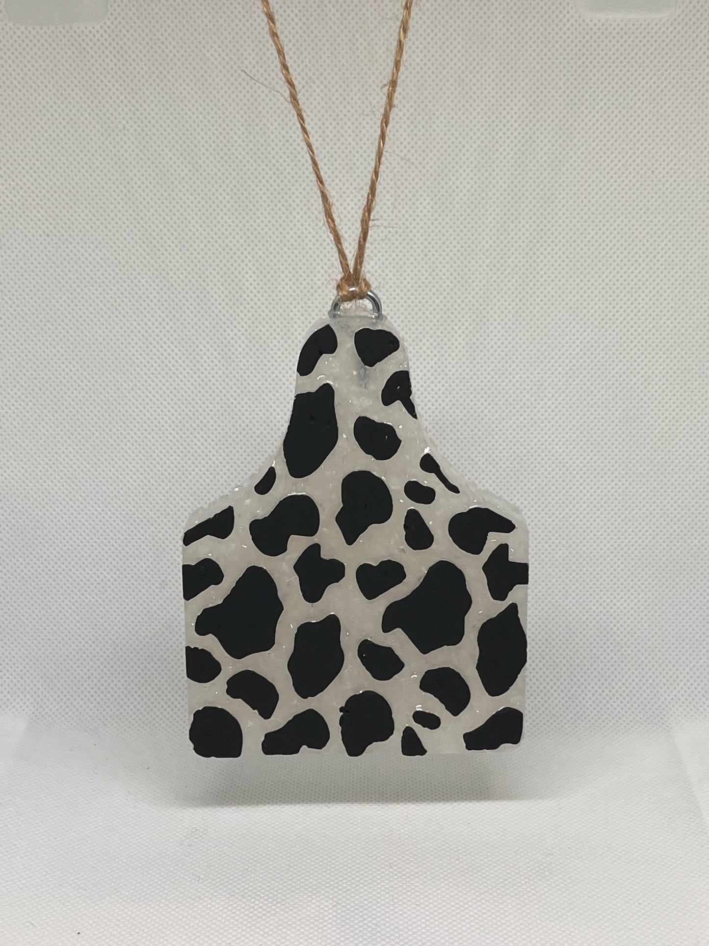 Cow Tag Freshie with Cow Print